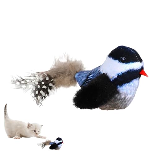 Jomewory Interaktives Vogel-Katzenspielzeug, Plüsch-Katzenspielzeug Vogel Zwitschern, flatternde Katzenspielzeug, langlebiges Zwitschern Vogel für Bewegung, Katzen zum Spielen allein, Kätzchen Jomewory Interaktives Vogel-Katzenspielzeug, Plüsch-Katzenspielzeug Vogel Zwitschern, flatternde Katzenspielzeug, langlebiges Zwitschern Vogel für Bewegung, Katzen zum Spielen allein, Kätzchen von Jomewory