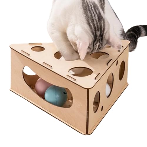 Jomewory Katzen-Puzzle-Box, Indoor-Katzenspielzeug aus – interaktives Leckerlabyrinth, Katzen-Puzzle-Futterspender, Leckerli-Box für Indoor-Katzen, Anreicherung von Futterspender-Spielzeug Jomewory Katzen-Puzzle-Box, Indoor-Katzenspielzeug aus – interaktives Leckerlabyrinth, Katzen-Puzzle-Futterspender, Leckerli-Box für Indoor-Katzen, Anreicherung von Futterspender-Spielzeug von Jomewory