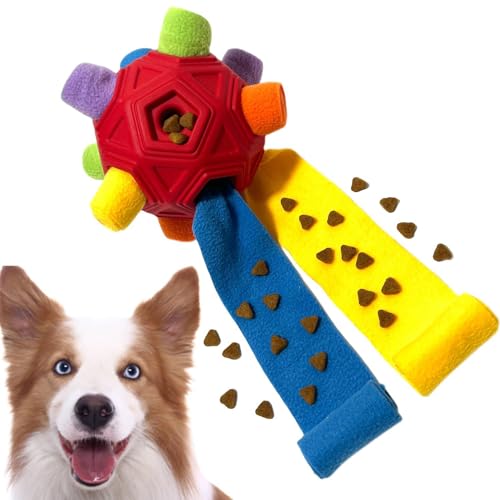 Jomewory Leckerli-Versteckspielzeug für Hunde, Schnüffelspielzeug für Hunde - Leckerli-Spiel Futtersuchspielzeug Interaktiver Schnüffelball,Kau- und Puzzlespielzeug für Hunde, bequemes und exquisites von Jomewory