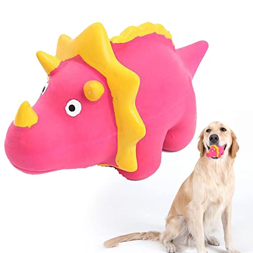 Jomewory Quietschendes Dinosaurier-Hundespielzeug – interaktives Quietschendes Hundespielzeug aus Latex – langlebiges und waschbares Haustier-Beißspielzeug für Langeweile von Jomewory