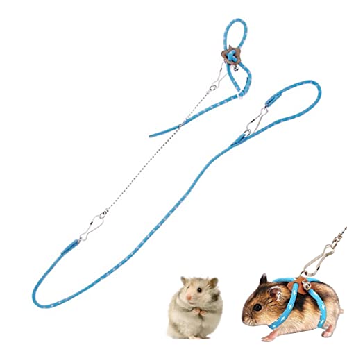 Jomewory Zugseil für Hamster, verstellbare Leine für Haustiere, Mini-Brustgurt aus Seil für Haustiere mit Glocke für Chinchilla von Jomewory