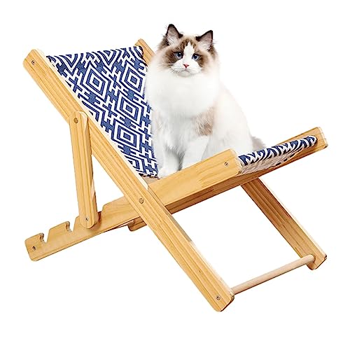 Katzenliege - Katzenliege Beige Sisal - Verstellbare Katzenliege, Tragkraft 10kg, Katzenmöbel von Mini Strandstuhl, Katzenhängematte Bett Hängematte Stuhl, Hundebett Katzenhängematte für Kleintiere von Jomewory