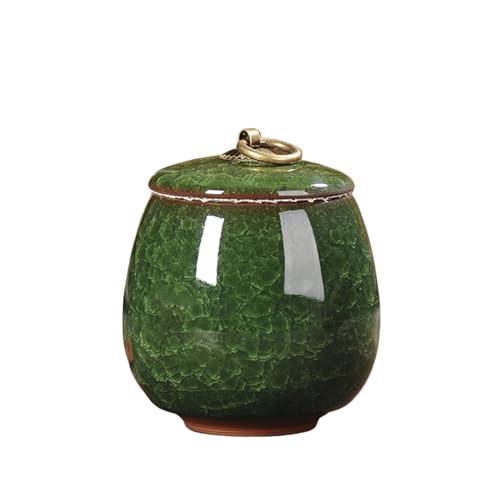 Aorm Kleine Haustier-Urne im Vintage-Stil, tragbar, EIS-Knister-Kätzchen, Hund, verstorben, Einäscherung, Altar, Haar-Gedenkdose(Emerald Green(170ml)) von Jonesangle