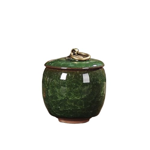 Aorm Kleine Haustier-Urne im Vintage-Stil, tragbar, EIS-Knister-Kätzchen, Hund, verstorben, Einäscherung, Altar, Haar-Gedenkdose(Emerald Green(60ml)) von Jonesangle
