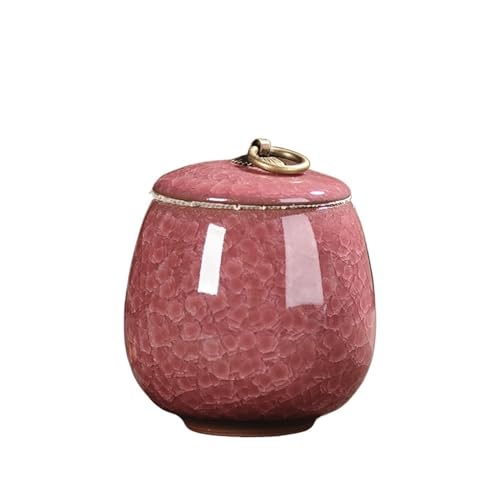 Aorm Kleine Haustier-Urne im Vintage-Stil, tragbar, EIS-Knister-Kätzchen, Hund, verstorben, Einäscherung, Altar, Haar-Gedenkdose(Rose Red(170ml)) von Jonesangle