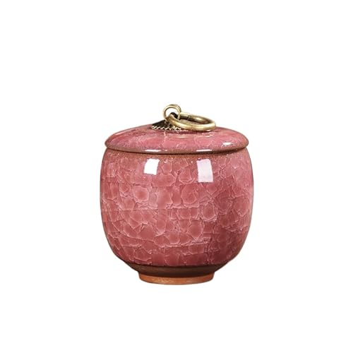 Aorm Kleine Haustier-Urne im Vintage-Stil, tragbar, EIS-Knister-Kätzchen, Hund, verstorben, Einäscherung, Altar, Haar-Gedenkdose(Rose red(60ml)) von Jonesangle
