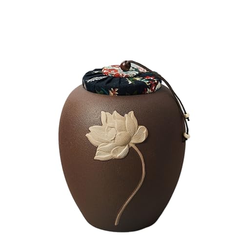 Aorom Haustier-Urne, Guanyin, Lotusblume, Exquisite Asche, Aufbewahrung, Altar, Katze, Hund, verstorben, Einäscherungsurne, feuchtigkeitsbeständig(Brown Buddha Lotus Large) von Jonesangle