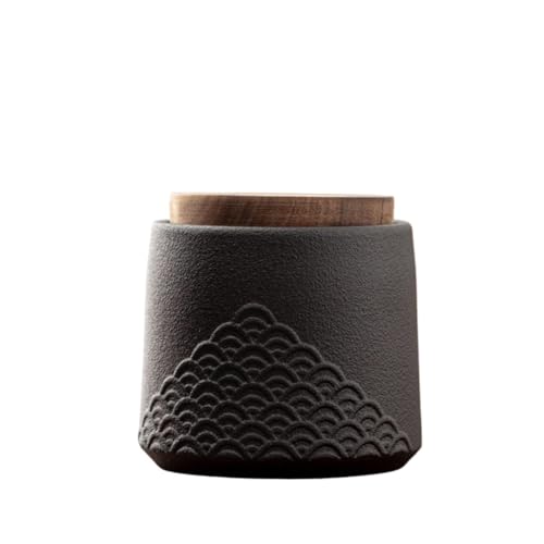Jonesangle Aorom Haustier-Urne, Urne, Keramik-Urnen for verstorbene Katzen und Hunde, Beerdigungszubehör, feuchtigkeitsbeständiges Aufbewahrungsglas(Black) von Jonesangle