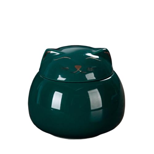 Aorom Haustierurne, Katzenurne, Sarg, Sarg, Beerdigung, Feuerbestattung, Zubehör, Hundeurne, verstorben, Zuhause, Gedenkglas, feuchtigkeitsbeständiges Aufbewahrungsglas(Dark green cat 220ml) von Jonesangle