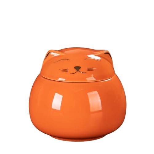 Aorom Haustierurne, Katzenurne, Sarg, Sarg, Beerdigung, Feuerbestattung, Zubehör, Hundeurne, verstorben, Zuhause, Gedenkglas, feuchtigkeitsbeständiges Aufbewahrungsglas(Orange cat 500ml) von Jonesangle