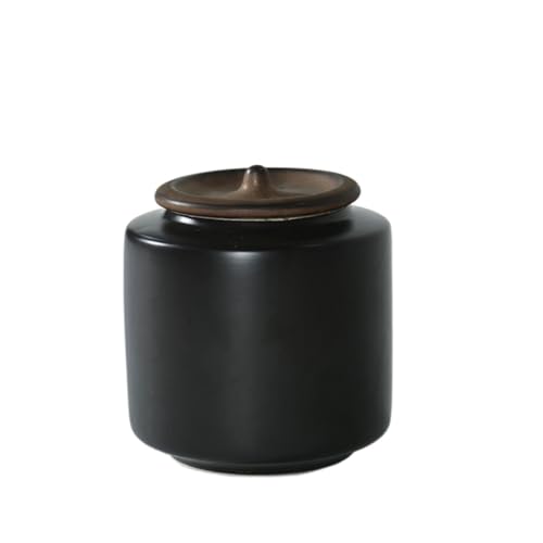 Aorom Haustierurne im Vintage-Stil, einfaches Gedenkglas, Aufbewahrungsdose for Altar, Katze, Hund, Feuerbestattungsurne, feuchtigkeitsbeständiges Aufbewahrungsglas (mittel)(Black) von Jonesangle