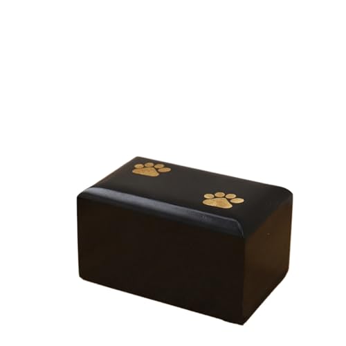 Jonesangle Aorom Haustierurne mit Pfotenabdruck, Gedenkurne, Gedenkurne aus Kiefernholz, Millennium-Unsterblichkeit, Urne for Katzen und Hunde(Black medium Size 17 * 11 * 9cm) von Jonesangle