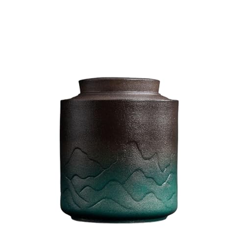 Jonesangle Aorom Haustierurnen for verstorbene Katzen und Hunde, Gedenkbox, Farbverlauf, Keramikkanister, feuchtigkeitsbeständiges Aufbewahrungsglas(Black+Green) von Jonesangle