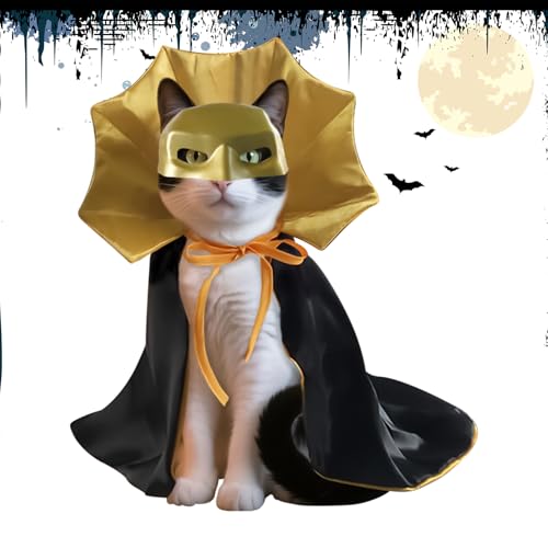 Halloween Katzenkostüm,Halloween Party Haustier Kostüm Cosplay | Atmungsaktives Design Katzenzubehör Für Aktivitäten Geburtstag Feiertag Ausflug Spielzeug von Jongyumo