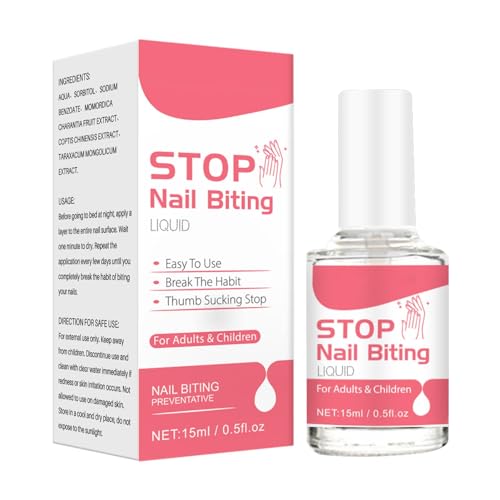 Jongyumo 4 Stück Flüssigkeit Gegen Nägelkauen, Nagelkauen Präventionspolitur Nagellack Alternative Zum Beißen Von Nägeln, Einfach Anzuwenden, Mäßig Bitter, Unbedenkliche Inhaltsstoffe Jongyumo 4 Stück Flüssigkeit Gegen Nägelkauen, Nagelkauen Präventionspolitur Nagellack Alternative Zum Beißen Von Nägeln, Einfach Anzuwenden, Mäßig Bitter, Unbedenkliche Inhaltsstoffe von Jongyumo