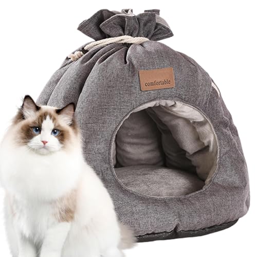 Katzenversteck, Katzenhöhlenbett, Faltbarer Katzenzelt-Pod, Weiches, waschbares Versteck für Katzen im Innenbereich, tragbares, rutschfestes, gemütliches Hundebett mit abnehmbarer Matte für den Außenb Katzenversteck, Katzenhöhlenbett, Faltbarer Katzenzelt-Pod, Weiches, waschbares Versteck für Katzen im Innenbereich, tragbares, rutschfestes, gemütliches Hundebett mit abnehmbarer Matte für den Außenb von Jongyumo