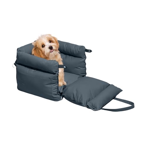 Tragbares Auto-Hundebett, Abnehmbarer Sitz Aus Leder, Faltbar und Abwaschbar, Mit Wasserdichtem, für Kleine Bis Mittelgroße Hunde in Allen Fahrzeugtypen​ von Jongyumo