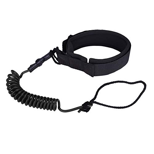 Jonlaki Stand -Up -Paddel Board Sprühnebein Fußseil, Surfbrett PU und Neopren Einstellbare Knöchelmanschette, Leine für Body Board, Surfbrett für Männer und Frauen (Black) von Jonlaki