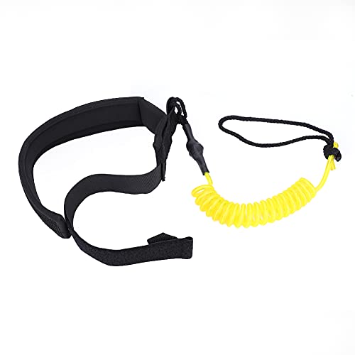 Jonlaki Stand -Up -Paddel Board Sprühnebein Fußseil, Surfbrett PU und Neopren Einstellbare Knöchelmanschette, Leine für Body Board, Surfbrett für Männer und Frauen (Yellow) von Jonlaki