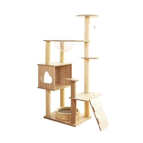 JooTech Katzenbaum | Kratzbaum | mit Höhle | aus Holz | 8 Ebenen | Aussichtsplattform | Natur | 130 cm Hoch JooTech Katzenbaum | Kratzbaum | mit Höhle | aus Holz | 8 Ebenen | Aussichtsplattform | Natur | 130 cm Hoch von JooTech