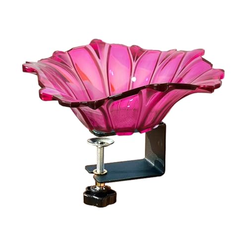 Jooehyer Vogelbad f¨¹r Balkon, Gel?nder, Vogelfutterstation, Vogelbadschale, Zaun, Vogelbad mit Robuster, Verstellbarer Basis, Deckgel?nder, Rosarot von Jooehyer