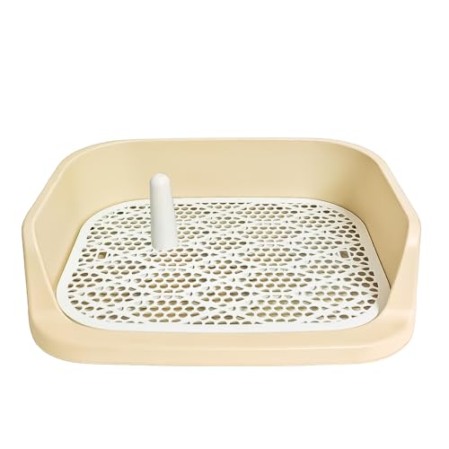 Toilettentraining-Tablett für Haustiere, Gitterdesign mit erhöhtem Rand -60 * 50vm (Gelb) von JooumaniQ