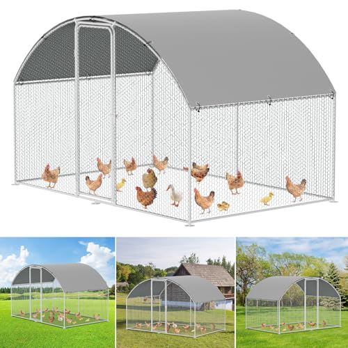 Joparri Hühnerstall Freilaufgehege Verzinktem Stahl, 3x2x2m Outdoor Hühnerhaus Dome Roof mit Schloss und Wasserdichtes PE Gewebe, für Hühnerkäfig Vogelkäfig Kleintiere Joparri Hühnerstall Freilaufgehege Verzinktem Stahl, 3x2x2m Outdoor Hühnerhaus Dome Roof mit Schloss und Wasserdichtes PE Gewebe, für Hühnerkäfig Vogelkäfig Kleintiere von Joparri