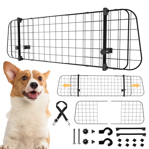 Joparri Hundegitter Auto, Autoschutzgitter Verstellbare Breite, Kopfstützen-Hundegitter mit Sicherheitsgurt für Hunde, Hundeschutzgitter, Schwarz Joparri Hundegitter Auto, Autoschutzgitter Verstellbare Breite, Kopfstützen-Hundegitter mit Sicherheitsgurt für Hunde, Hundeschutzgitter, Schwarz von Joparri