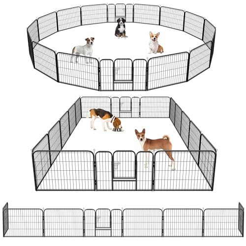 Joparri Welpenlaufstall 16-teilig 60cm hoch, Welpenauslauf mit 2 Türen und Schutzplane, Faltbares Hundelaufstall Werkzeuglose Montage, Geeignet für Innen und Außen, für Hunde und Katzen Joparri Welpenlaufstall 16-teilig 60cm hoch, Welpenauslauf mit 2 Türen und Schutzplane, Faltbares Hundelaufstall Werkzeuglose Montage, Geeignet für Innen und Außen, für Hunde und Katzen von Joparri