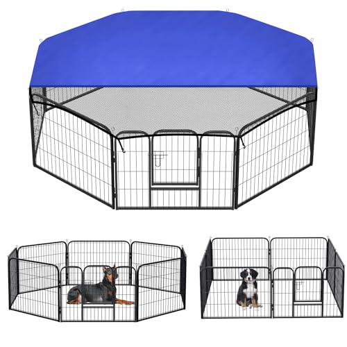 Joparri Welpenlaufstall 8-teilig 60cm hoch, Welpenauslauf mit Tür und Schutzplane, Faltbares Hundelaufstall Werkzeuglose Montage, Geeignet für Innen und Außen, für Hunde und Katzen Joparri Welpenlaufstall 8-teilig 60cm hoch, Welpenauslauf mit Tür und Schutzplane, Faltbares Hundelaufstall Werkzeuglose Montage, Geeignet für Innen und Außen, für Hunde und Katzen von Joparri