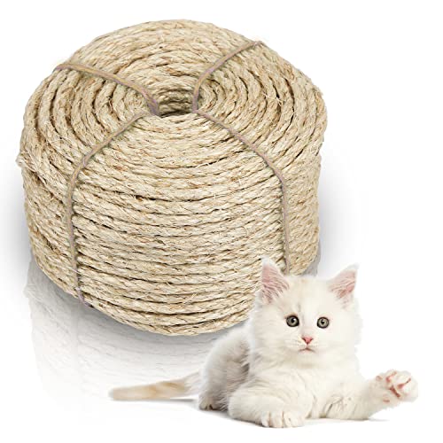 Jopassy 60m Sisalseil für Kratzbaum 8mm Natur Sisal Seil Basteln Kratzbaum Seil Sisalseil für Katzen Zubehör Haushalt, Garten, DIY, Dekoration Jopassy 60m Sisalseil für Kratzbaum 8mm Natur Sisal Seil Basteln Kratzbaum Seil Sisalseil für Katzen Zubehör Haushalt, Garten, DIY, Dekoration von Jopassy