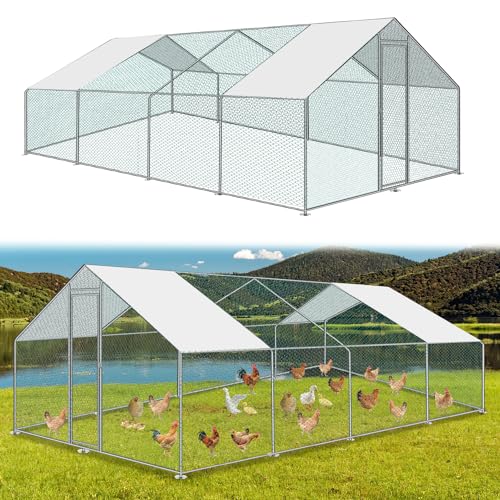 Jopassy Freilaufgehege Hühnerstall 3x8x2m, Außengehege Verzinkter Stahl Kleintierstall, Geflügelstall mit Schloss, Freigehege für Hühnerkäfig, Kleintiere Vogelkäfig und Haustierkäfig Jopassy Freilaufgehege Hühnerstall 3x8x2m, Außengehege Verzinkter Stahl Kleintierstall, Geflügelstall mit Schloss, Freigehege für Hühnerkäfig, Kleintiere Vogelkäfig und Haustierkäfig von Jopassy
