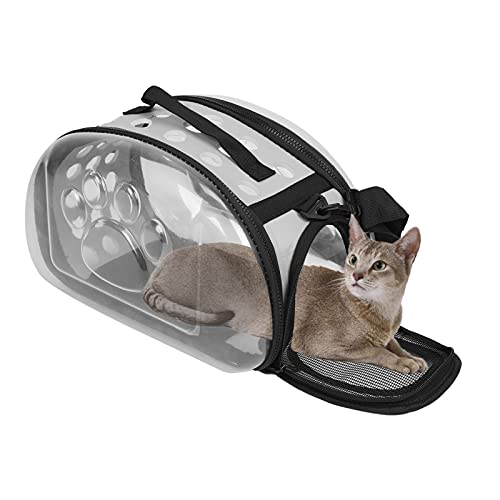 Jopwkuin Katzenbox, Transportbox Praktisch und Stilvoll Stark und bissfest für Reisende Haustiere(Grey, S) von Jopwkuin
