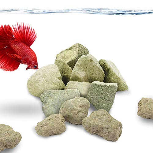 Betta Fish Mineralsteine, 57 ml, verleiht dem Wasserleben Lebendigkeit, ideal für Bettas, rustikale Dekoration für Nano-Tanks, Fischschalen und Gläser von Jor