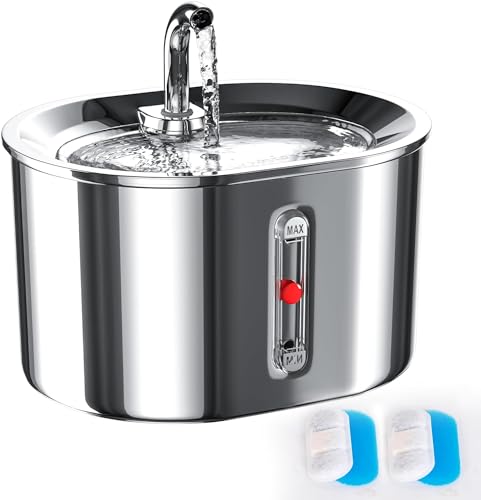 Joric Katzenbrunnen Edelstahl 2.5L,Silent Katzenbrunnen für Katzen mit Pumpe und 2 Aktivkohlefilter,Wasserhahn-Design,Trinkbrunnen für Katze für Mehrere Haustiere Joric Katzenbrunnen Edelstahl 2.5L,Silent Katzenbrunnen für Katzen mit Pumpe und 2 Aktivkohlefilter,Wasserhahn-Design,Trinkbrunnen für Katze für Mehrere Haustiere von Joric