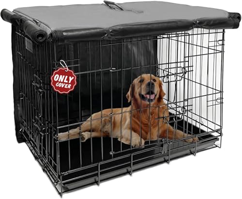 Hundekäfig-Abdeckung, 121,9 cm, XL-Hundehütte, Außenabdeckung, großer Hundekäfig für große Hunde, Draht mit 1 2 bis 3 Türen, wasserdichtes 600D-Oxford-Gewebe, für drinnen und draußen, Grau (Hundebox Hundekäfig-Abdeckung, 121,9 cm, XL-Hundehütte, Außenabdeckung, großer Hundekäfig für große Hunde, Draht mit 1 2 bis 3 Türen, wasserdichtes 600D-Oxford-Gewebe, für drinnen und draußen, Grau (Hundebox von Joroamp
