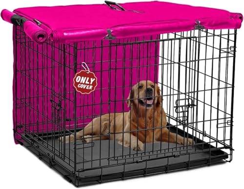Hundekäfig-Abdeckung, 121,9 cm, XL-Hundehütte, Außenabdeckung, großer Hundekäfig für große Hunde, Draht mit 1 2 bis 3 Türen, wasserdichtes 600D-Oxford-Gewebe, für drinnen und draußen, Rosa (Hundebox Hundekäfig-Abdeckung, 121,9 cm, XL-Hundehütte, Außenabdeckung, großer Hundekäfig für große Hunde, Draht mit 1 2 bis 3 Türen, wasserdichtes 600D-Oxford-Gewebe, für drinnen und draußen, Rosa (Hundebox von Joroamp