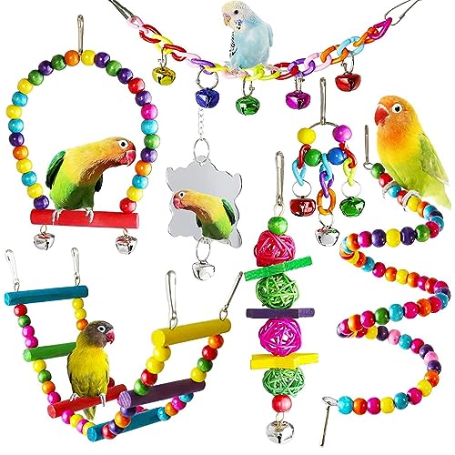Jortmrd 7 Stück Vogelspielzeug Vogelkäfig Spielzeug Papageienspielzeug Vogel Spielzeug Wellensittiche Kauspielzeug Bunte Glocke Holzleiter Vogelschaukel Sitzplatz für Sittiche Nymphensittich Jortmrd 7 Stück Vogelspielzeug Vogelkäfig Spielzeug Papageienspielzeug Vogel Spielzeug Wellensittiche Kauspielzeug Bunte Glocke Holzleiter Vogelschaukel Sitzplatz für Sittiche Nymphensittich von Jortmrd