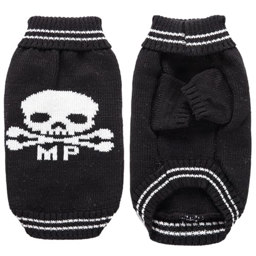 Halloween Hundekleidung, atmungsaktiven elastischen Hundehundpullover, Schädelmuster Welpe Kleidung mit Gerippter hoher Ausschnitt und Manschette, Welpenpullover für kleine Hunde, s Halloween Hundekleidung, atmungsaktiven elastischen Hundehundpullover, Schädelmuster Welpe Kleidung mit Gerippter hoher Ausschnitt und Manschette, Welpenpullover für kleine Hunde, s von Jorzer