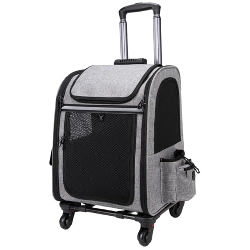 Haustierträger mit Räder Airline zugelassen, erweiterbarer Rucksack für Rolling Cat Dog, Haustierträger mit Rädern und Teleskopgriff für Reisedekoration im Freien. von Jorzer