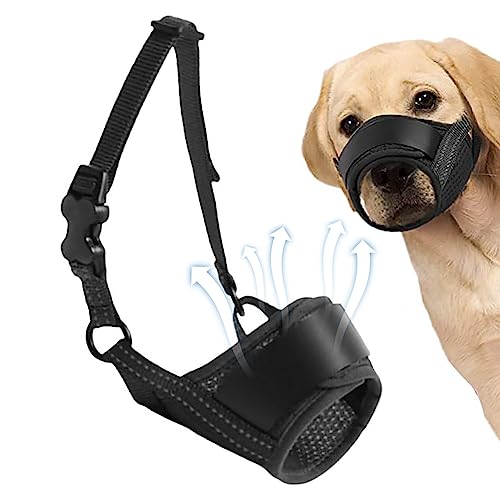 Hunde Mundgeräte, um beißende und bellen atmungsaktive Mesh -Hundemundabdeckung mit verstellbaren Schleifen und reflektierenden Gurten Anti -beißende Hundemundmund (M) zu verhindern (m) von Jorzer