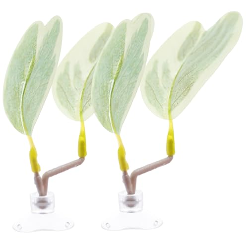 Jorzer Betta Hängematte, realistische lebendige Betta -Blatthängematte, 2pcs Saugnapfbecher montiertes leichtes Fischspielzeug für Flunder, Clownfische, Guppy Fish, Blatt, Bett von Jorzer