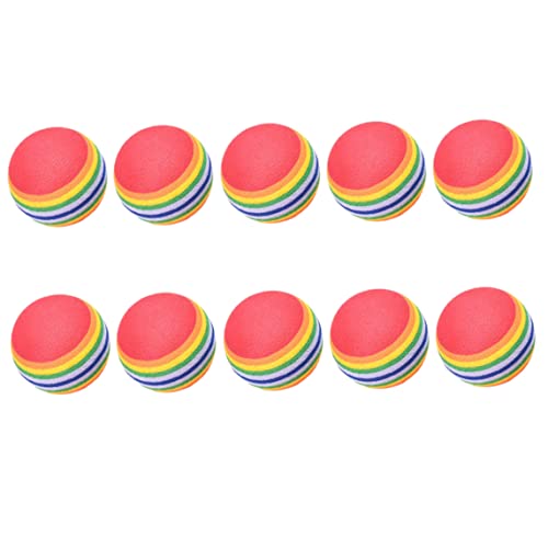 Jorzer Cat Toy Ball 10pcs Verschiedene Regenbogenfarben-Hundespielzeugbällchen Buntes Schwamm-Schaum-Golfbälle zum Spielen von Swing-Trainingshilfen Indoor Golf Übung Jorzer Cat Toy Ball 10pcs Verschiedene Regenbogenfarben-Hundespielzeugbällchen Buntes Schwamm-Schaum-Golfbälle zum Spielen von Swing-Trainingshilfen Indoor Golf Übung von Jorzer