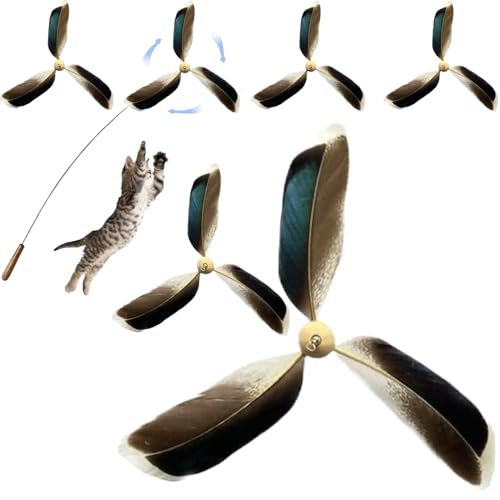 Jorzer Cat Toy Refill, 6pcs 6,3 Zoll Propeller Katzen Spielzeug Ersatz Spinnings Anhang Interaktiver Katzenstab Spielzeug nach für Katzen, Kätzchen Home Pet Store von Jorzer