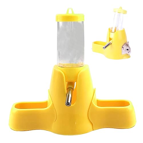 Jorzer Hamster Wasserflasche Automatische Flaschenspender Wasser mit Ständer Nicht tropft 80 ml Meerschweinchenwasserflasche und 2 Lebensmittelspender frei für kleine Tiere von Jorzer