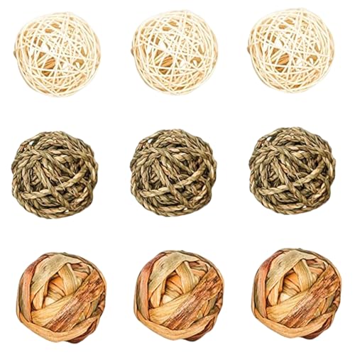 Jorzer Kaninchenkaukugeln, 9pcs 2-2-, 8-Zoll-Kaninchenkugelspielzeug für Zähneschleifen, Nageln, Bissen 3-Stil-Mehrzweck-Kleintierspielzeug für Hasen, Meerschweinchen, Chinchilla Jorzer Kaninchenkaukugeln, 9pcs 2-2-, 8-Zoll-Kaninchenkugelspielzeug für Zähneschleifen, Nageln, Bissen 3-Stil-Mehrzweck-Kleintierspielzeug für Hasen, Meerschweinchen, Chinchilla von Jorzer