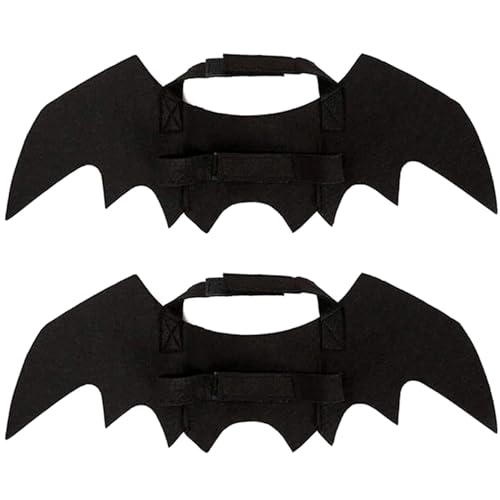 Jorzer Katzenfledermausflügel, verstellbares Filzschlägerflügel für Katze, 2pcs süße Halloween -Kostüm -Kostüm -Kleidungskostüm, kleine Hunde Halloween Kostüme von Jorzer
