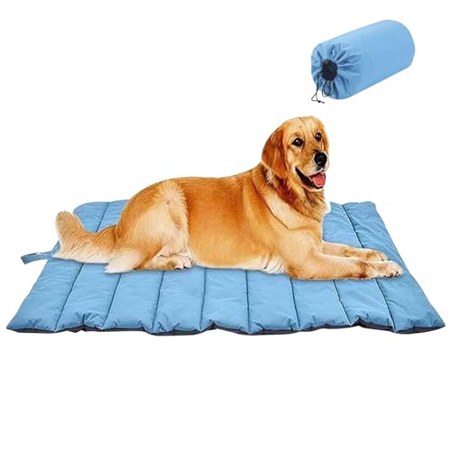 Jorzer Outdoor -Hundebett 43''x27 '' Camping Hundebett wasserdicht ＆ Klappbare Außenmattenbissfest tragbar mit Reifen ＆ Aufbewahrungstasche Easy Wischen Sie sauber für Medium ＆ Katze von Jorzer