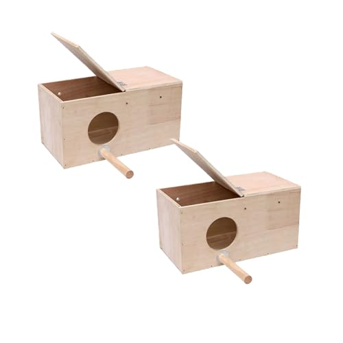 Jorzer Vogelnistkiste, 2pcs Links öffnungskockelschachtel ohne Polstermaterial, Holzkäfighaus für mittelgroße und kleine Lovebirds, Finken, Papageien, Kanarien Jorzer Vogelnistkiste, 2pcs Links öffnungskockelschachtel ohne Polstermaterial, Holzkäfighaus für mittelgroße und kleine Lovebirds, Finken, Papageien, Kanarien von Jorzer