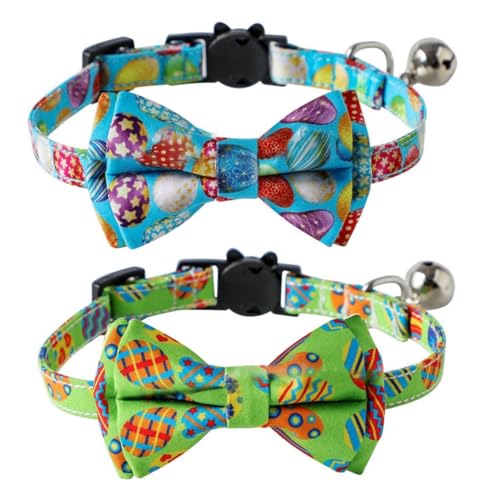 Osterkatze Kragen 2pcs Breakaway -Kragen mit Abnehmbarer Fliegeknü und Glocken verstellbare Osterhund -Sicherheit Tierhalterhund, Breakaway Bowtie Boy, einstellbares Kätzchen Osterkatze Kragen 2pcs Breakaway -Kragen mit Abnehmbarer Fliegeknü und Glocken verstellbare Osterhund -Sicherheit Tierhalterhund, Breakaway Bowtie Boy, einstellbares Kätzchen von Jorzer